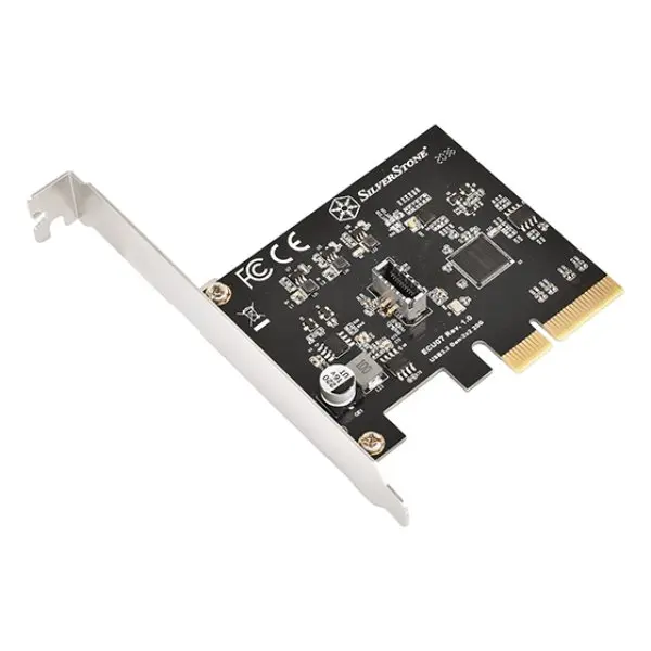 SilverStone Technology ECU07 Low Profile PCIe Expansion Card, Compliant with PCI Express Base 3.1a, SuperSpeed 20Gbps, USB 3.2 Gen 2x2 Type-C, Internal Type-C Key-A Connector