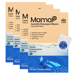 Mama-P Laundry Detergent Sheets 4-Pack — SLS-Free, Fragrance-Free, Sensitive Skin & Baby Safe | Eco Laundry Sheets | No Toxic Chemicals