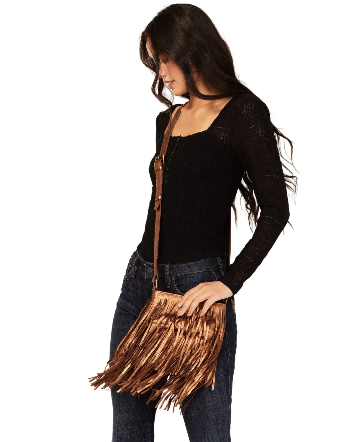 Idyllwind Women's Women'S Camarillo Metallic Fringe Suede Crossbody Bag - Iwaho24hb9-Bz