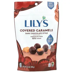 Lily's Sweets Covered Caramels, Dark Chocolate Style, 3.5 oz (99 g)