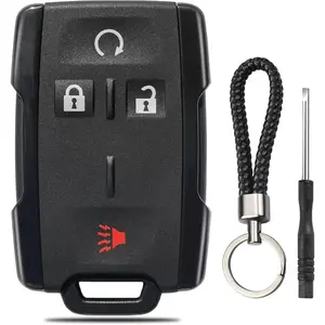 WOAOW Key Fob Case for Chevy Silverado 1500 2500 3500 HD Colorado GMC Sierra Canyon 2021 2020 2019 2018 2017 2016 2015 2014 M3N-32337100 Keyless Entry Remote Key Shell Replacement 4 Button Pad Cover - Black