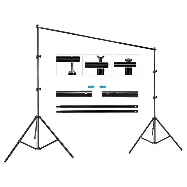 Photography Backdrop Stand Kit Photo Backdrop Stand Photography Backdrop Support Stand Adjustable Background Support System With Clamps Carry Bag For Studio Photo Booth