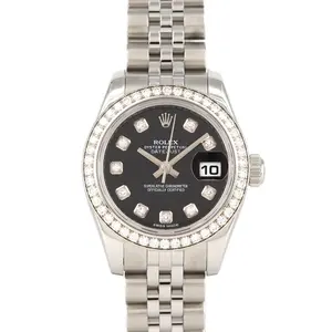 Pre-owned ROLEX Stainless Small Leather Goods Datejust Steel White Gold Watch