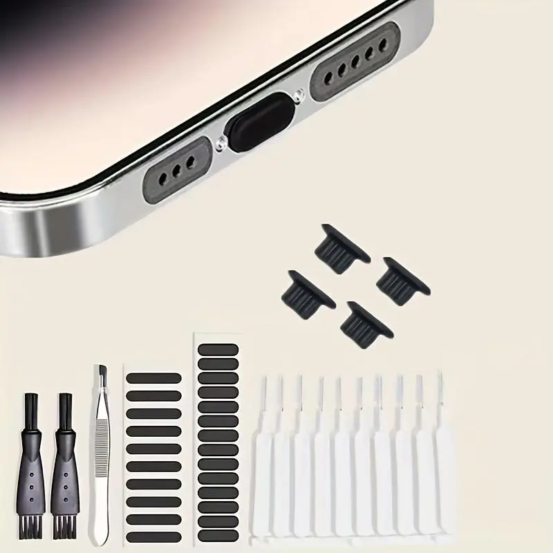Portable Phone Cleaning Kit, Cell Phone Speaker Cleaning Brushes and Phone Receiver Cleaning Brush Set, Phone Accessories for iPhone & Type-C Phone Cleaner Kit