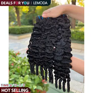 【Hot Sale 】Lemoda Burmese Curly Bundles Human Hair 100% Unprocessed Virgin Hair Bundles Deals Human Hair Extensions 15A Raw Burmese Curly Natural Black Human Hair Bundles for Black Women summerwins