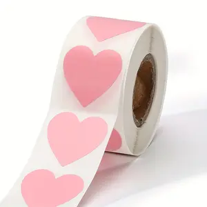 Pink Color Heart-shaped Stickers, Round Stickers, Adhesive Labels, Wedding Gifts, Decorations, And Sealing Stickers