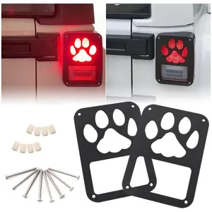 Dog Paw Shape Auto Tail Light Cover Guards, 1-Pair Exterior Car Accessories for 2007-2018 JK/JKU Off-Road Vehicles
