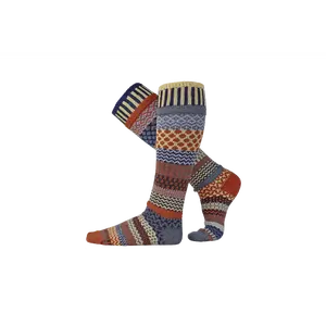 Solmate Socks Nutmeg Knee Socks - Mismatched, Recycled Cotton, Made in USA