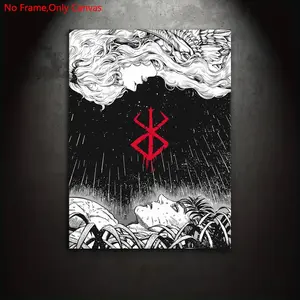 1 piece/set frameless canvas painting print poster,classic hot-blooded anime art, Anime Design,Berserk Griffith and Guts,perfect gift for Japanese Manga lovers,ideal gift for bedroom,living room,kitchen,dormitory corridor,mural,wall decoration