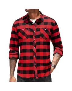 COOFANDY Men's Flannel Plaid Shirts Long Sleeve Casual Button Down Shirt with Pockets