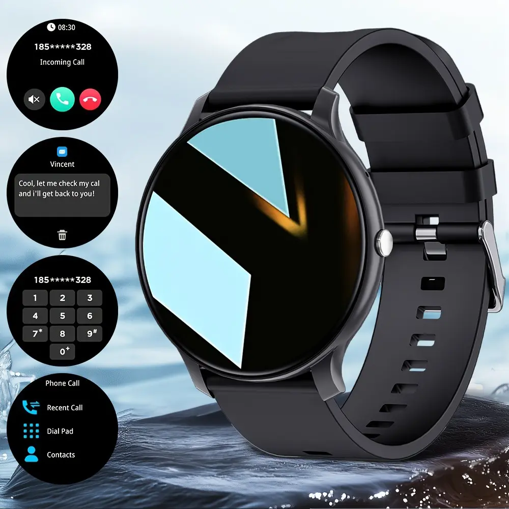 1pcs Smart Watch for Women Men, 1.46 Inch Full Screen, IP68 Waterproof, Multiple Exercise Modes, Wireless Calls, Pedometer, Perfect Gift, Waterproof Wearable Smartwatch, Waterproof Multifunctional Watch