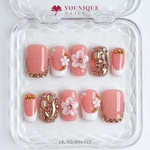 Younique Nails | LK Studio | Crystal Ross | 10PCS 100% Handmade Press-On Nails | Reusable Colorful Art