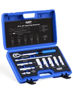 Orion Motor Tech 10pc 3/8 inch Drive Spark Plug Socket Set with 72 Tooth Click Torque Wrench, Magnetic Swivel Sockets, Universal Joint & Extension Bar, Cr-V Steel Magnetic Spark Plug Socket