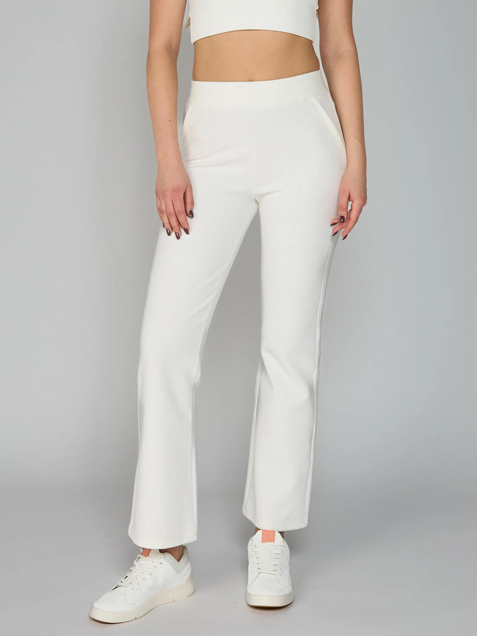Subtle Flare Ribbed Pants