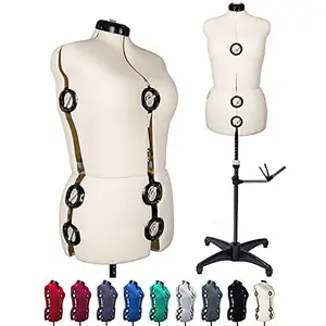 GEX BHD Beauty Female Adjustable Dress Form Mannequin with Tripod Stand for Sewing - Foam Vacked Nylon Cover, 13 Key Adjustments, Bust 39 1/2" - 45 1/2", Waist 30 1/2" - 36 1/2", Hips 40" - 48"