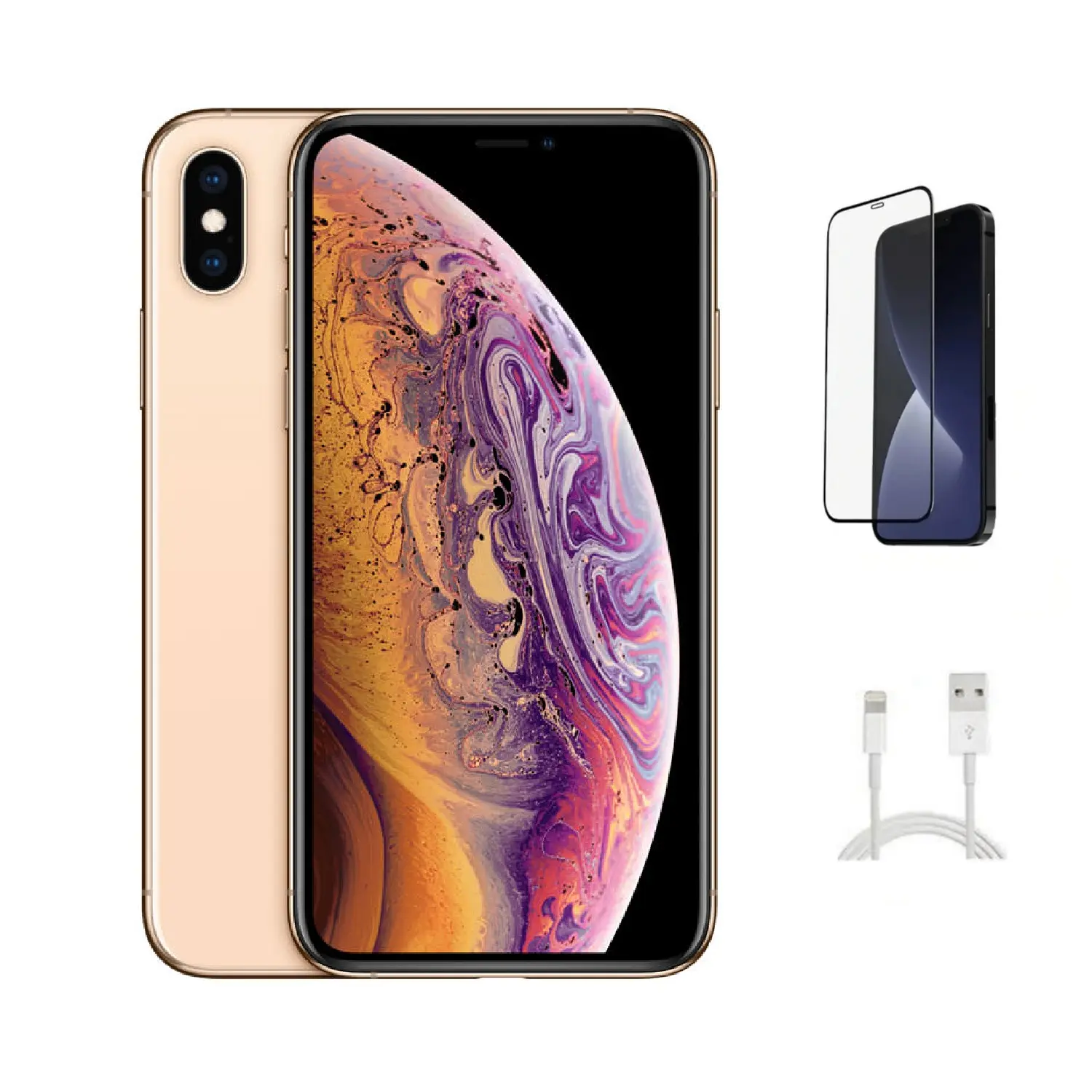 Refurbished Apple iPhone XS (AT&T LOCKED) A1920 - Excellent Condition with Pre-Installed Tempered Glass & 1 Year Warranty