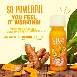 Vive Organic Fresh Pressed Turmeric Wellness Shot Pure Turmeric Boost Natural Health Drink 2 oz
