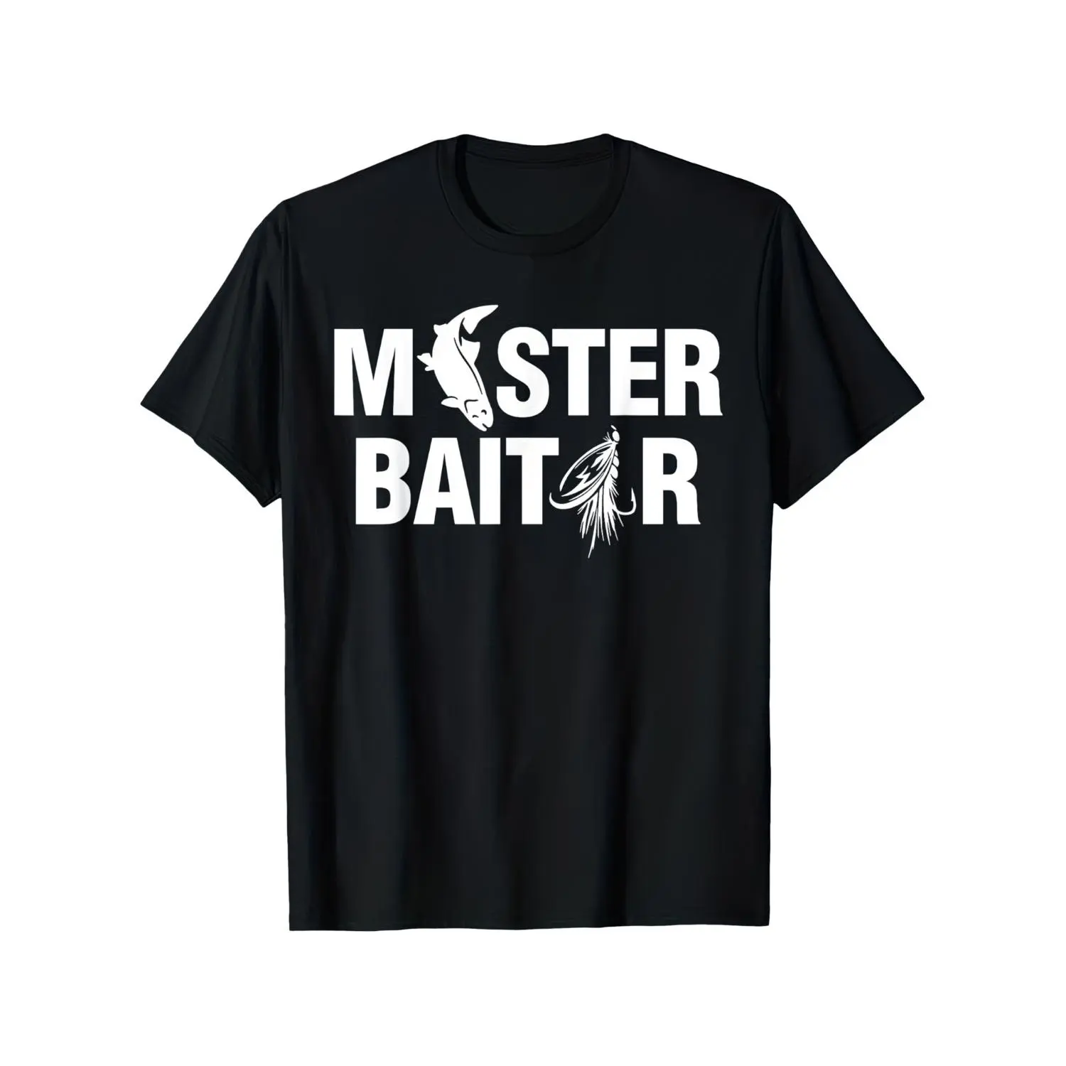 Fishing TShirt Featuring Master Baiter Design Casual Crew Neck Short Sleeves Comfortable Fabric Trendy Street Style Available in Ideal Holiday Gift Cotton Menswear