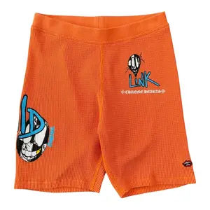 Women's Chrome Hearts x Matty Boy Sporty Sports Shorts - Orange Multi Thermal Biker Shorts, Thermal Fabric, Link Graphic, Logo Print