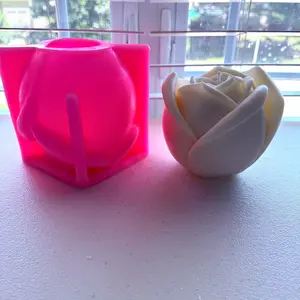 3D Big Rose Silicone Mold for candle making