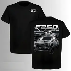 100% Cotton - Ford F250 Super Duty Graphic Tee, Double-Sided Ford Truck Shirt, Heavy Duty Pickup Work Truck T-Shirt for Truck Enthusiasts, Classic American Automotive Streetwear