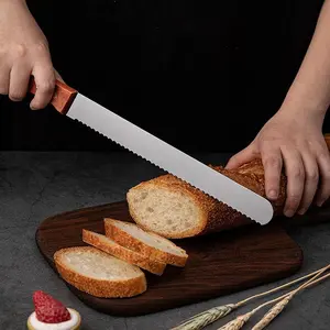 1 Count Stainless Steel Bread Cutting Cutter, Non-Slip Coarse Teeth Slicer for Toast Cake Baking Tools, Durable Kitchen Accessory, Kitchenware Made in China