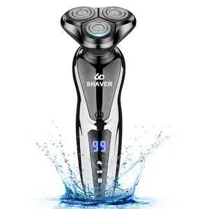 Mens Wet / Dry Electric Shaver Trimmer Rotary Razor Beard Shaving USB Rechargeable, Brush Comfort Waterproof For Father's day Gift.
