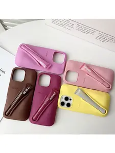 RHODE Lip Case for iPhone 11–17 Pro Max – Integrated Lip Balm Holder, Pastel Colors, Shockproof Silicone