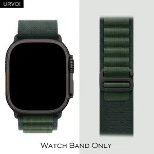 URVOI Alpine loop for Apple Watch Ultra Black 3 2 Strap series 11 10 9 87 SE G-hook closure woven polyester for iWatch 49mm