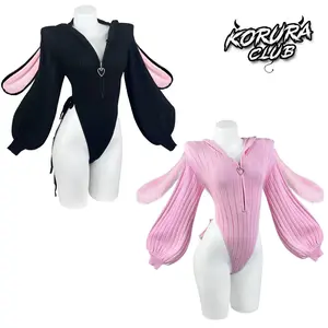 KORURACLUB 2026 Hottest Picks 2-Pack Cute Bunny Suit with Fuzzy Rabbit Ears & Pink Cosplay Costume Underwear for Women Plus Size Lingerie - Anime Outfits For Dress Womenswear