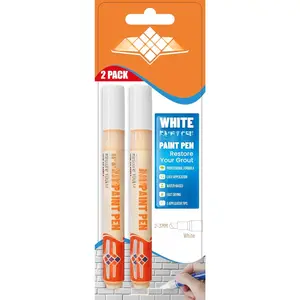 White Grout  Pen Tile Grout Colorant & Sealer Marker, Quick-Dry, Ideal for Bathroom, Shower, Kitchen Tiles Restores Grout Lines, 3 Adjustable Tips (2-3 mm) 2 Pack