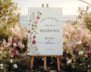 Baby In Bloom Sign, Baby shower Welcome sign, Wildflower Welcome sign #Viona