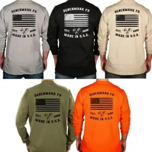 #Benchmark FR Flagship USA Flame Resistant Shirt Sweatshirt, Mens Pullover Printed Shirt, Menswear Graphic Hoodie, Unisex Tshirt YB3