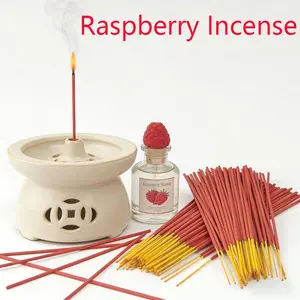 Raspberry Scented Bamboo Incense Sticks, Sweet Fruit Milk Flavor, 30/60/120 Pieces, 25.5cm Long, 40-50 Minutes Burn Time, Fragrance
