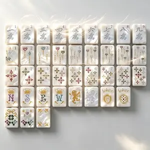 Luxury Acrylic American Mahjong Set with Mother-of-Pearl Pearlescent Tiles - Indoor Home Leisure Equipment, Ideal Party Gifting Option