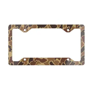 Camo Metal License Plate Frame In Classic Drake Duck Hunter Camo