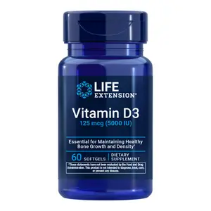Life Extension Vitamin D3 125 MCG 5000 IU, 60 Softgels