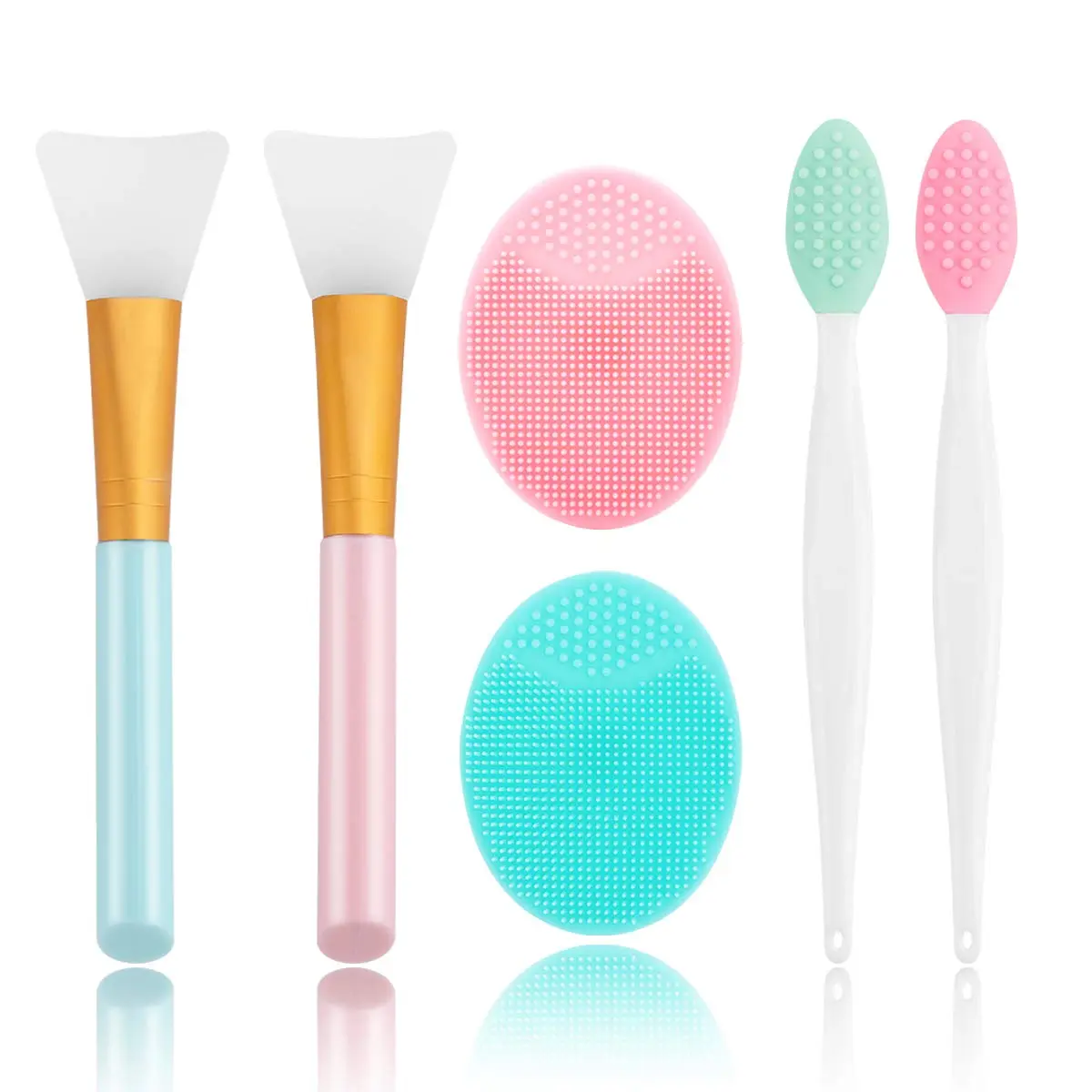 6PCS Manual Facial Cleansing Brushes for Beauty, Designed for Gentle Exfoliation And Skin-Friendly Cleaning, Including a Mask Brush And a Nose Brush to Whiteheads And Makeup Residue