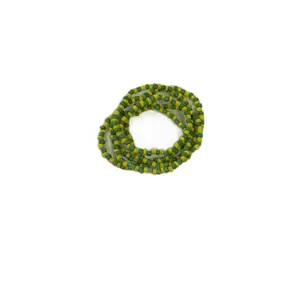 Orula Orisha Beaded Necklace - Green and Yellow Beads, Handcrafted, Perfect for Everyday Wear