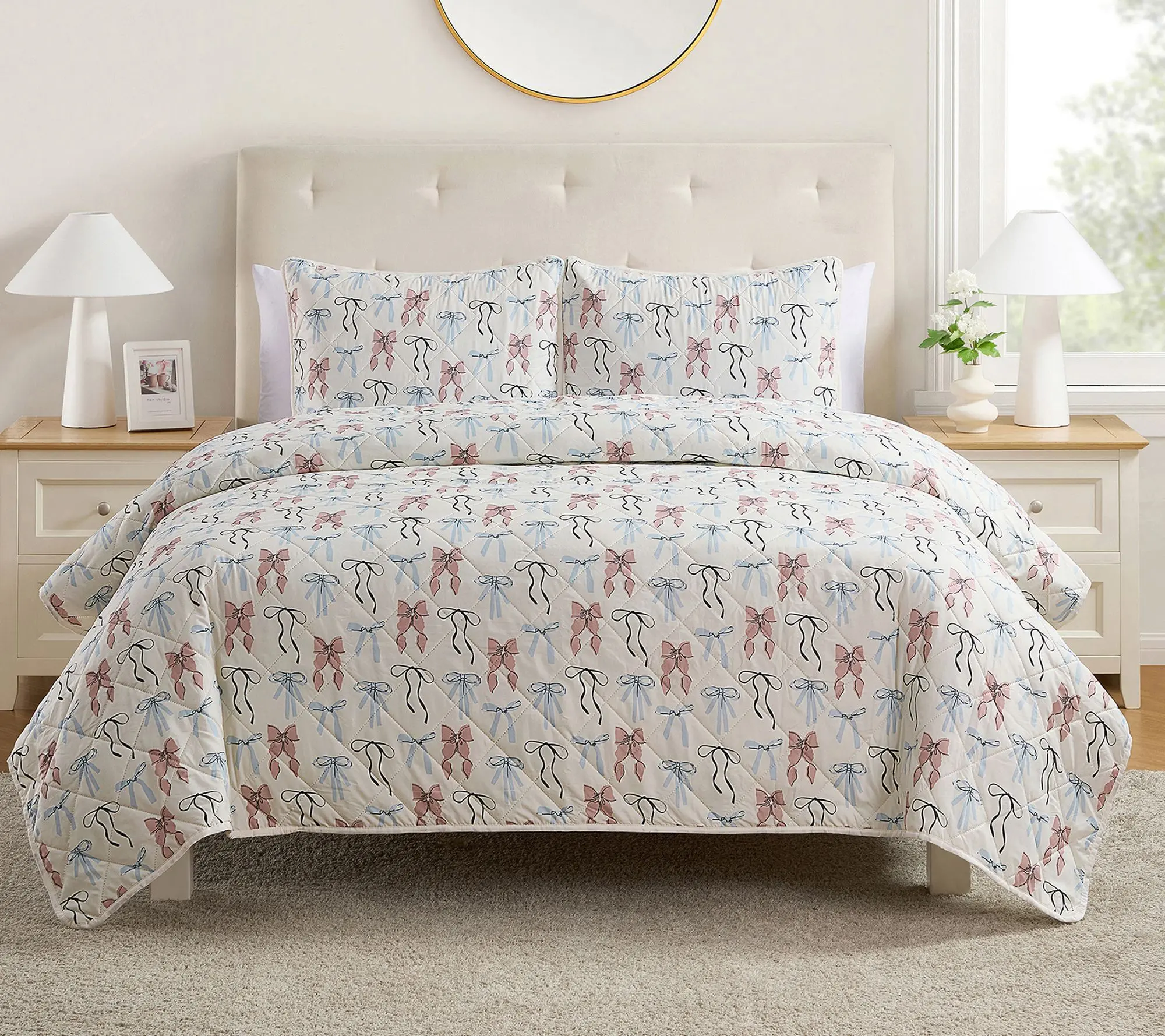 VCNY Home Multi Ribbon Pinsonic Quilt Set, F/Q