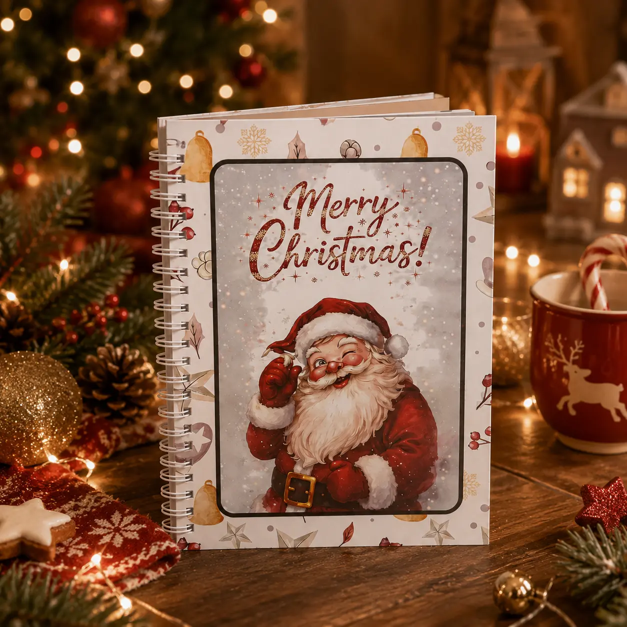 Christmas Gift Card Book, DIY Spiral-Bound Christmas Gift Card Book – 10 Surprise Pages, Holiday Card Holder & Keepsake Album for Kids, Teens, Friends & Family