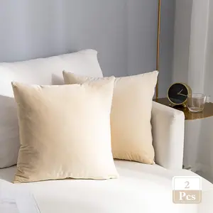 2 Pc Faux Throw Pillow Covers Soft Fur Fuzzy Cozy Decorative Pillowcase Set Cushion Cases Pillow cases for Sofa Bedroom Home Textile 45x45cm