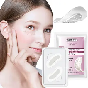 BOSNOW Hyaluronic Acid Microneedle Eye Patches with Advanced Retinol & Peptide 2H Tighten Brighten Overnight Repair 5X Absorption No Wash Painless Gentle Hydrating Reduces Fine Lines Dark Circles All Skin Types Night Care