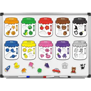 X-ITC60 10 Pieces Color Recognition Magnetic Sorting Set Educational Magnet Color Baby Toddlers Kids Magnets for Refrigerator Whiteboard, Above Ages 3