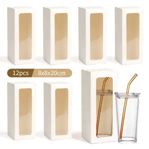 12pcs Display Set, Transparent Design for High-End Cups, Fragrances, Glassware, Wedding Party Gifts, Essential Business Packaging, Creative Gift Packaging