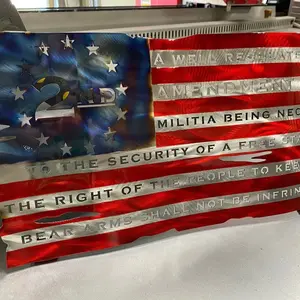 Second Amendment American Flag metal wall hanging