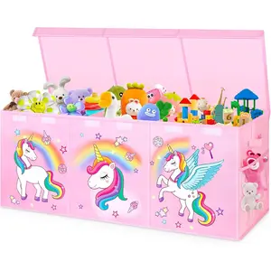 Chest, Collapsible Sturdy  Storage Organizer with , 40"X14"X16" Large  Toybox Storage Bins Baskets for Girls, Boys, , Playroom,