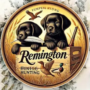 Remington Tin Signs for Wall Decor - Vintage Hunting Aluminum Metal Sign 8x8 Inches Retro Home Decor for Cabin Garage Man Cave