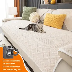 Solid Color Sofa Cover, Non-Slip Sofa Slipcover, Washable Sofa Slipcover, Soft & Comfortable Sofa Towel, Perfect for Living Room Protection, Sofa Couch Covers, Washable Sofa Protector