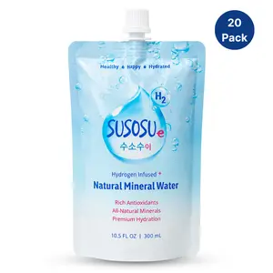 Susosu Hydrogen Water, 20 Pack (10.5 fl oz),  Premium Mineral Water from South Korea, Ready-to-Drink Hydration & Antioxidant Support